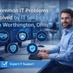 Common IT problems solved by IT services in Worthington, Ohio including cybersecurity, network support, and business IT solutions