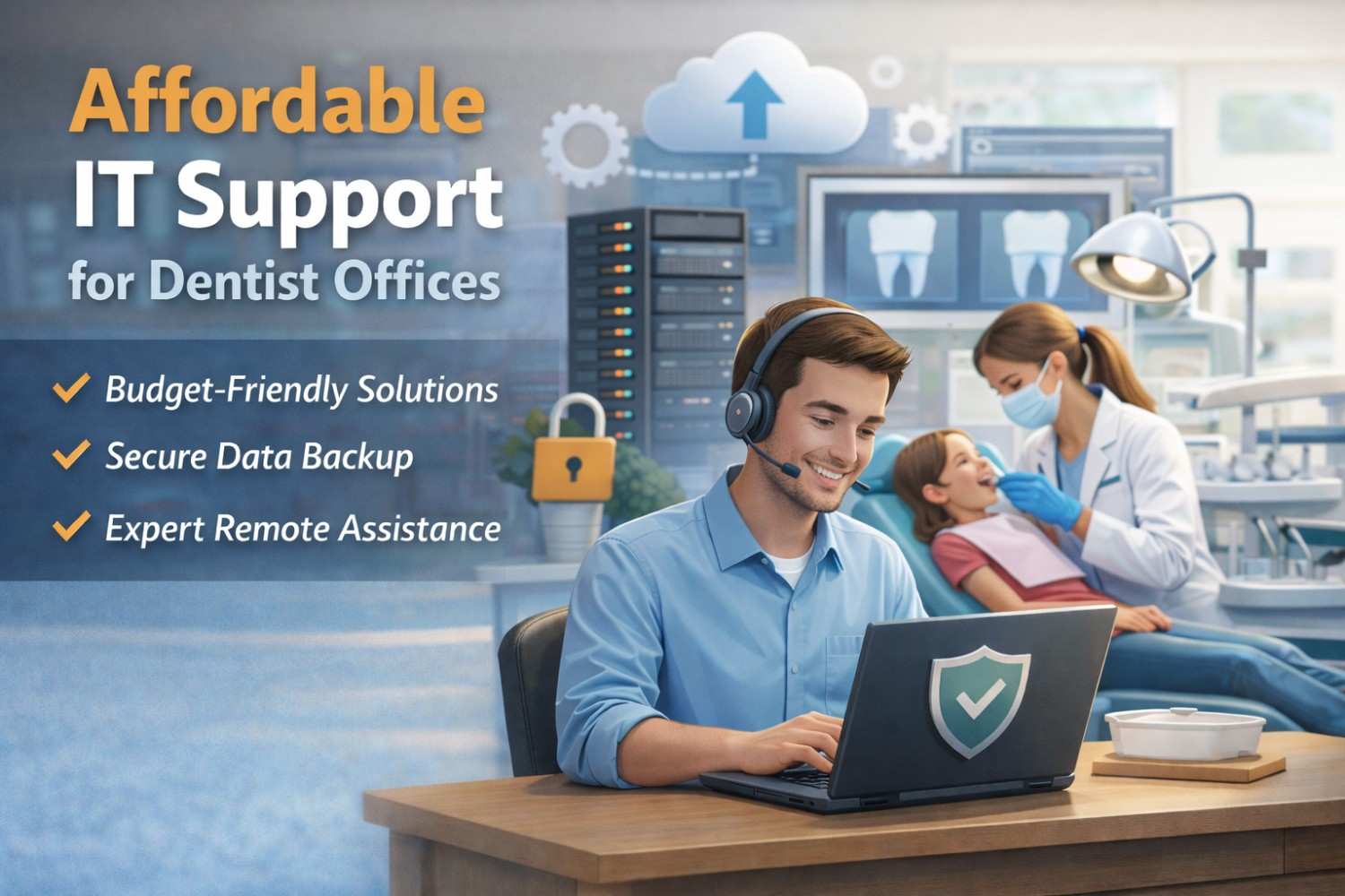 Affordable IT support for dentist office with secure systems and remote assistance