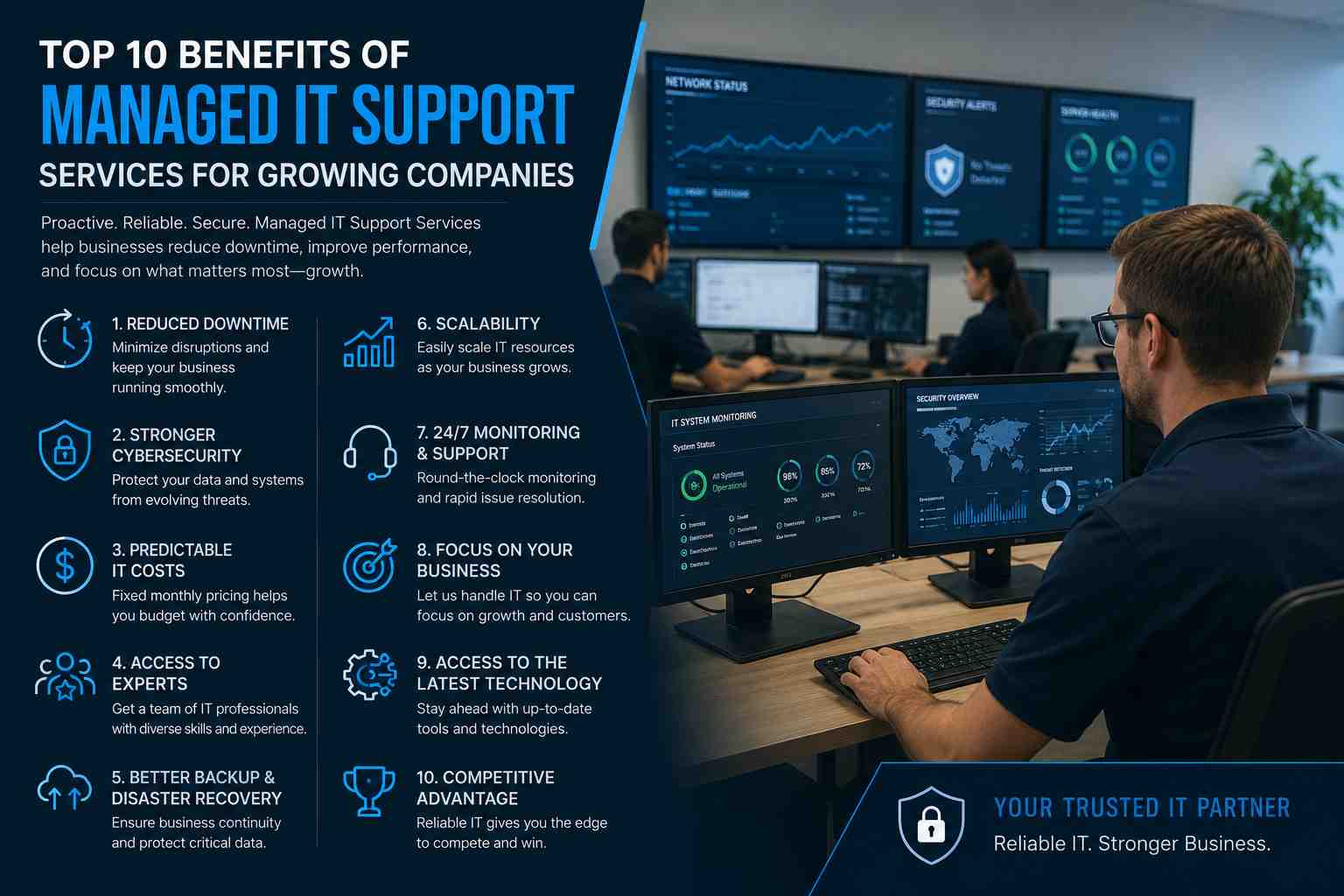 Top 10 Benefits of Managed IT Support Services for Growing Companies