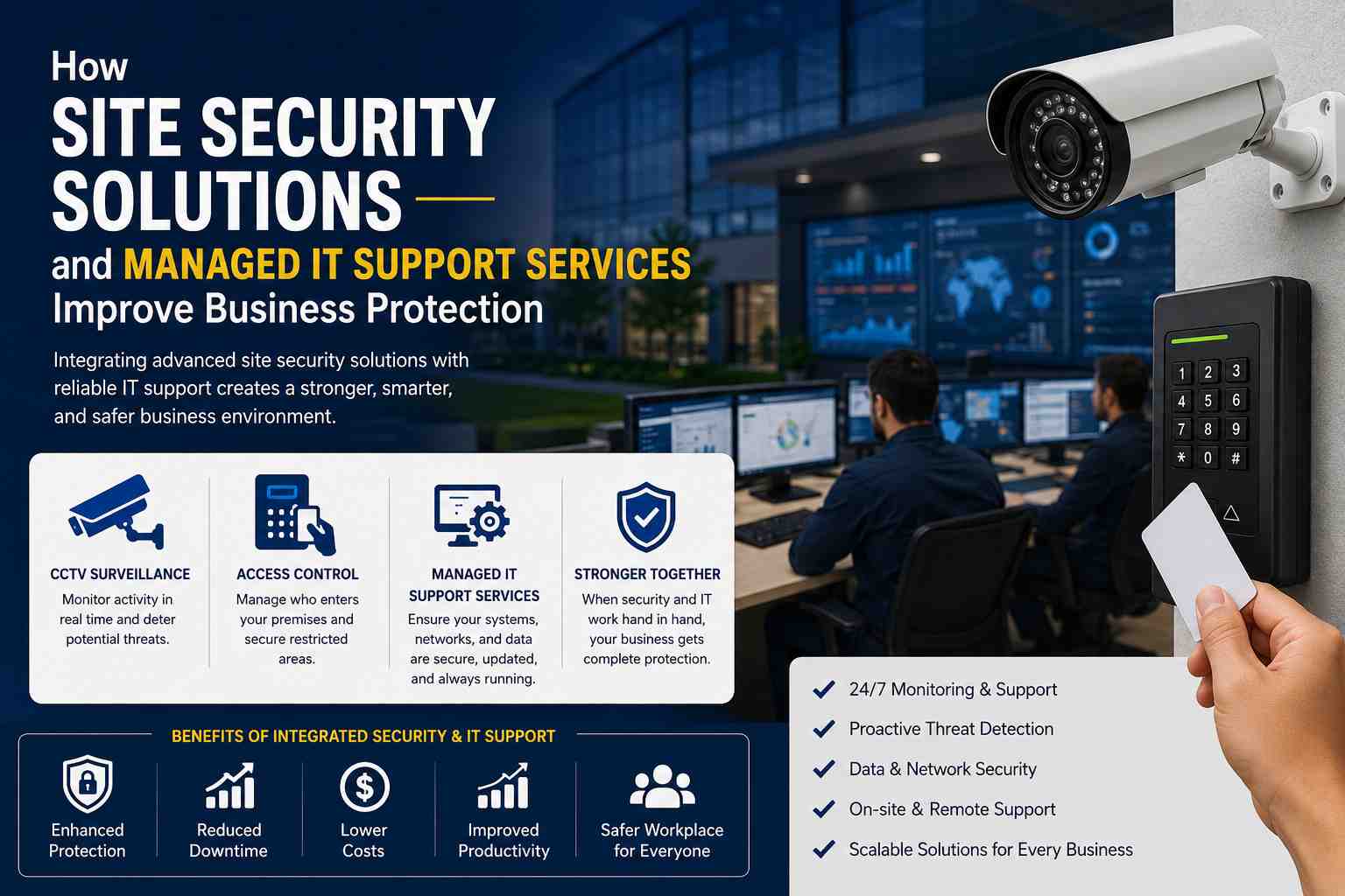 How Site Security Solutions and Managed IT Support Services Improve Business Protection