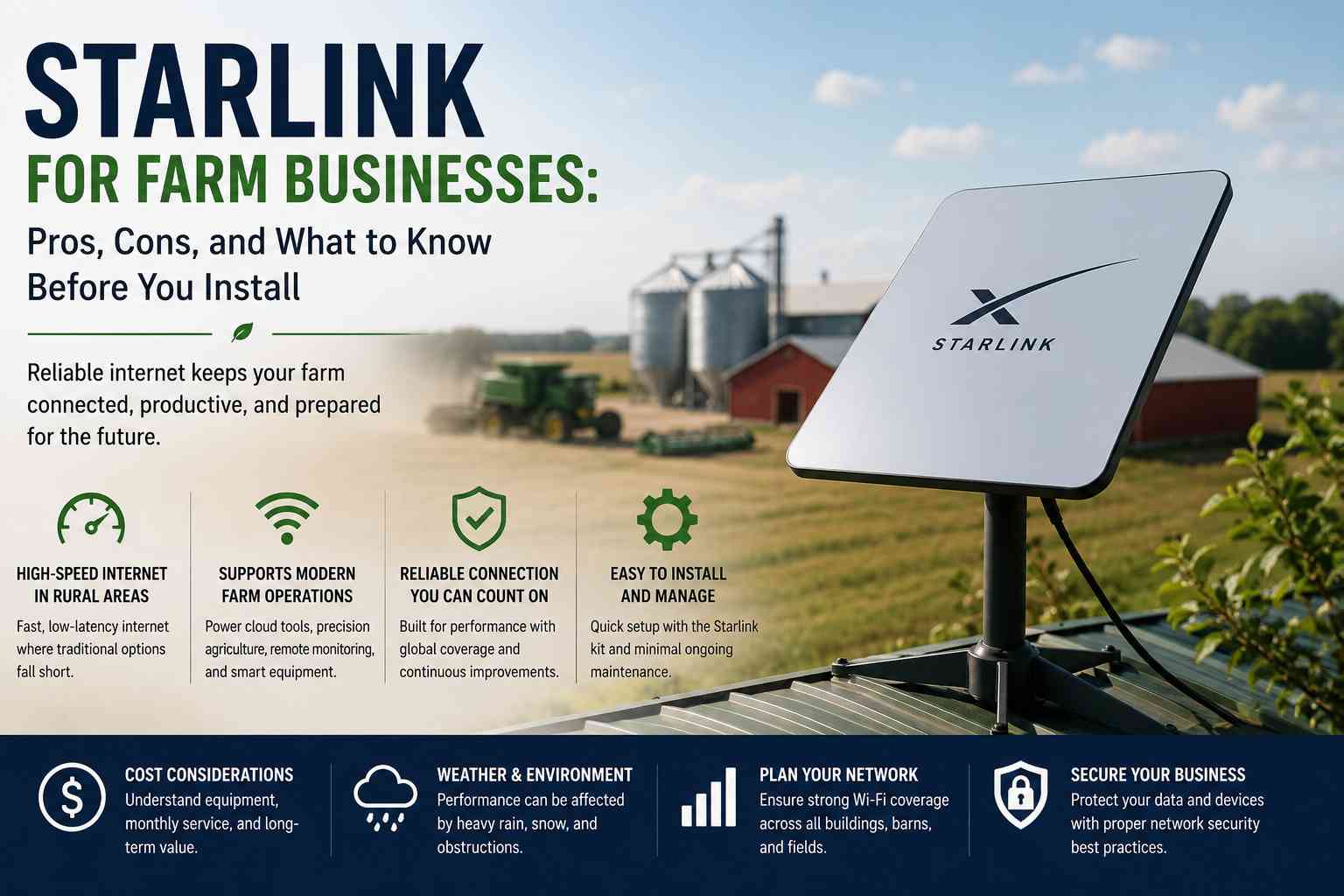 Starlink for Farm Businesses: Pros, Cons, and What to Know Before You Install