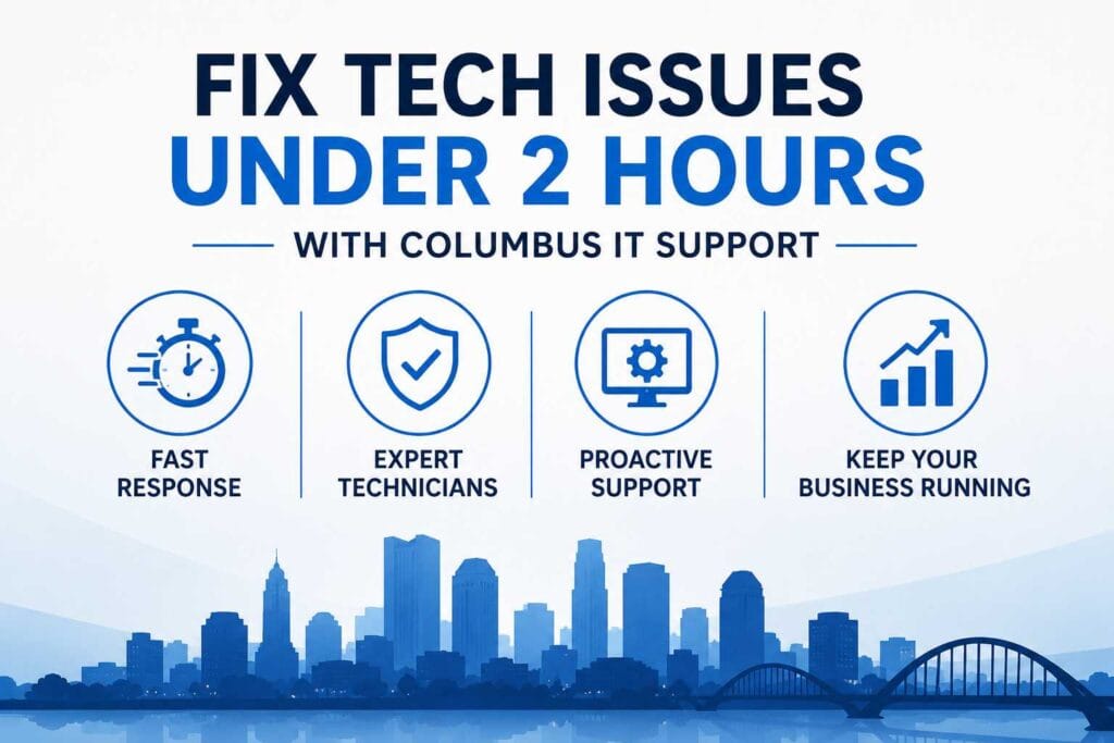 Fix tech issues under 2 hours with professional Columbus IT support services for fast troubleshooting and reliable business technology solutions.