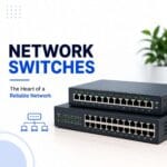 Network switches distributing data across a structured cabling system for fast and reliable business network connectivity