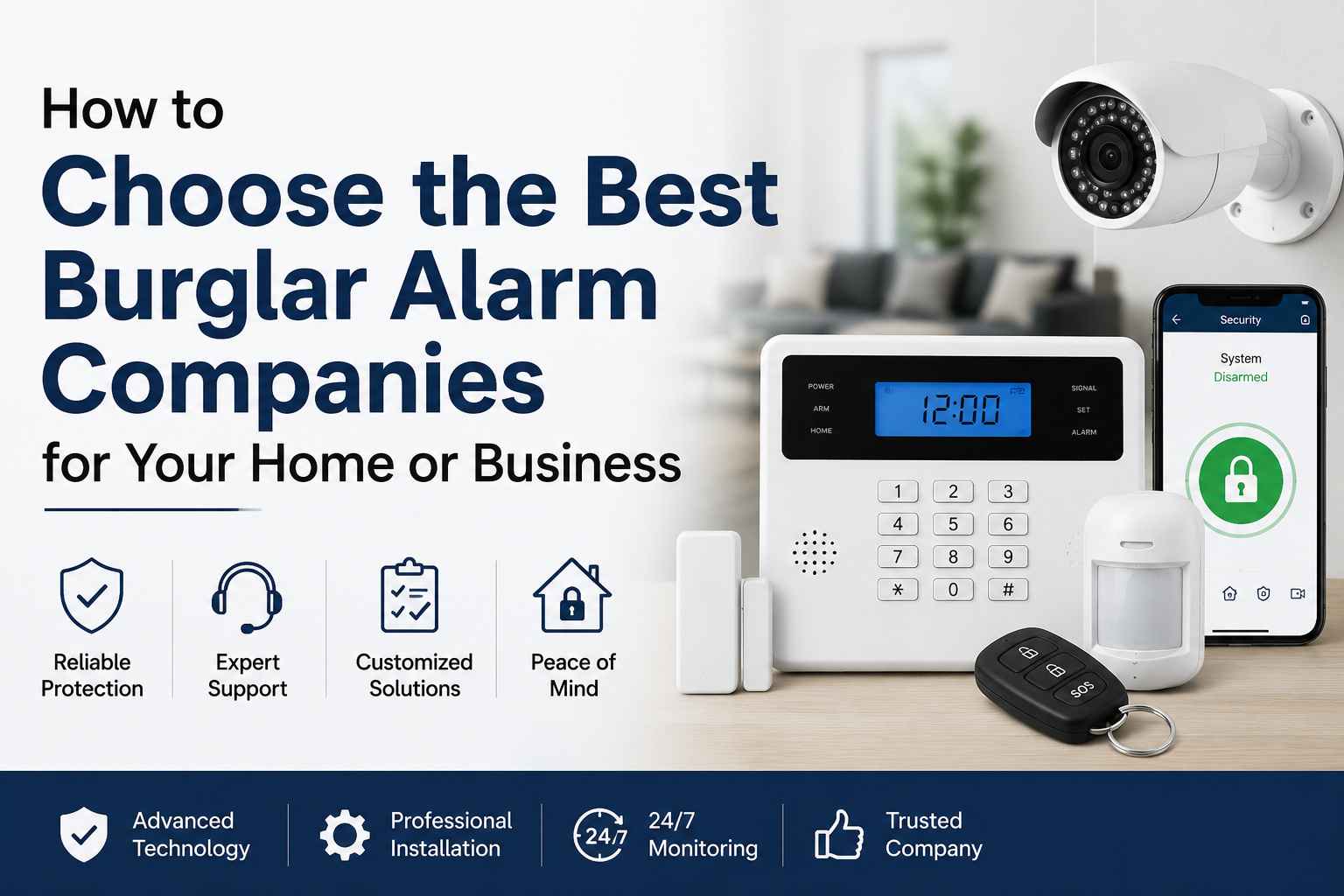 How to Choose the Best Burglar Alarm Companies for Your Home or Business with CCTV, smart alarm system, and mobile security monitoring