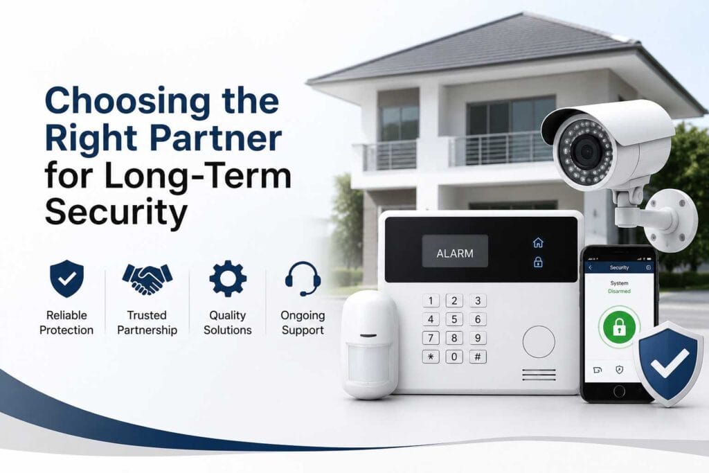 Choosing the right partner for long-term security with burglar alarm system, CCTV camera, smart monitoring, and home security solutions