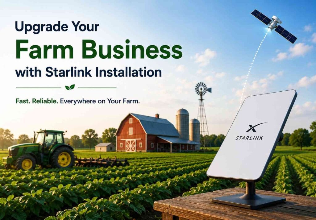Upgrade Your Farm Business with Starlink Installation for reliable high-speed internet in rural farming areas